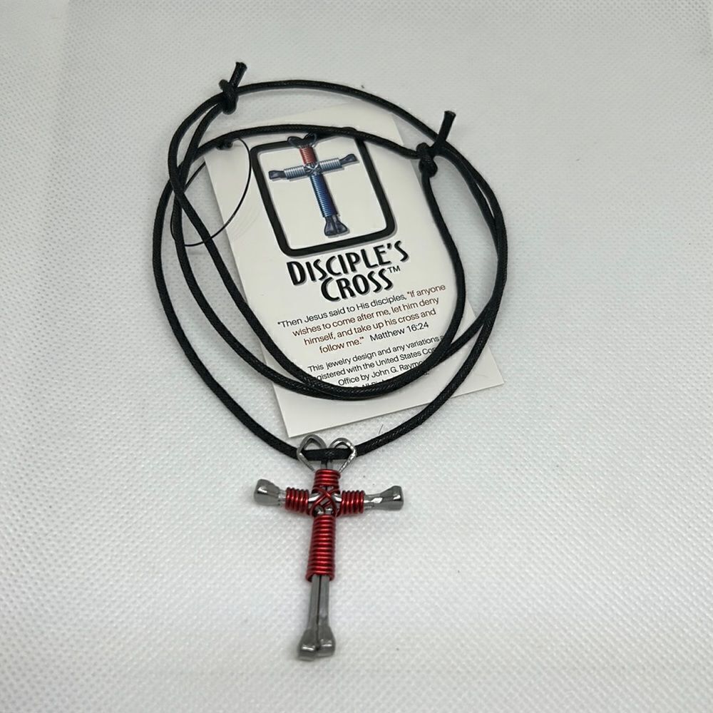 Disciples Cross Red Unisex Necklace